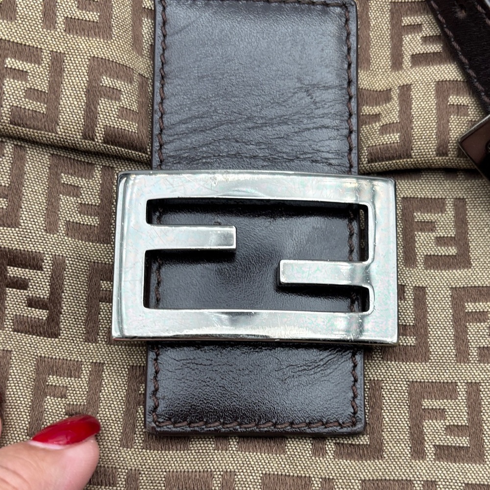 Fendi Tan and Brown Monogram Handbag - Picture 6 of 16